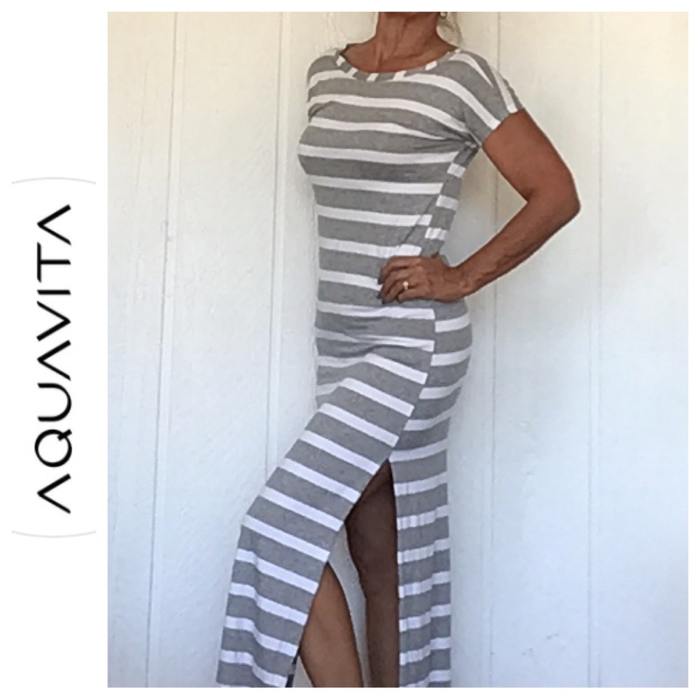 AQUAVITA RESORT MAXI DRESS WITH SIDE SLIT WOMENS SIZE SMALL